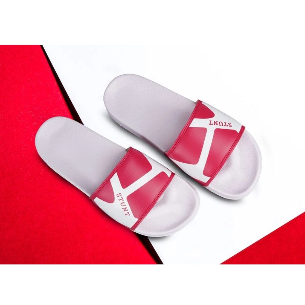 Amfyn Men's Rubber Comfortable Flip-Flops and Slippers (Red)