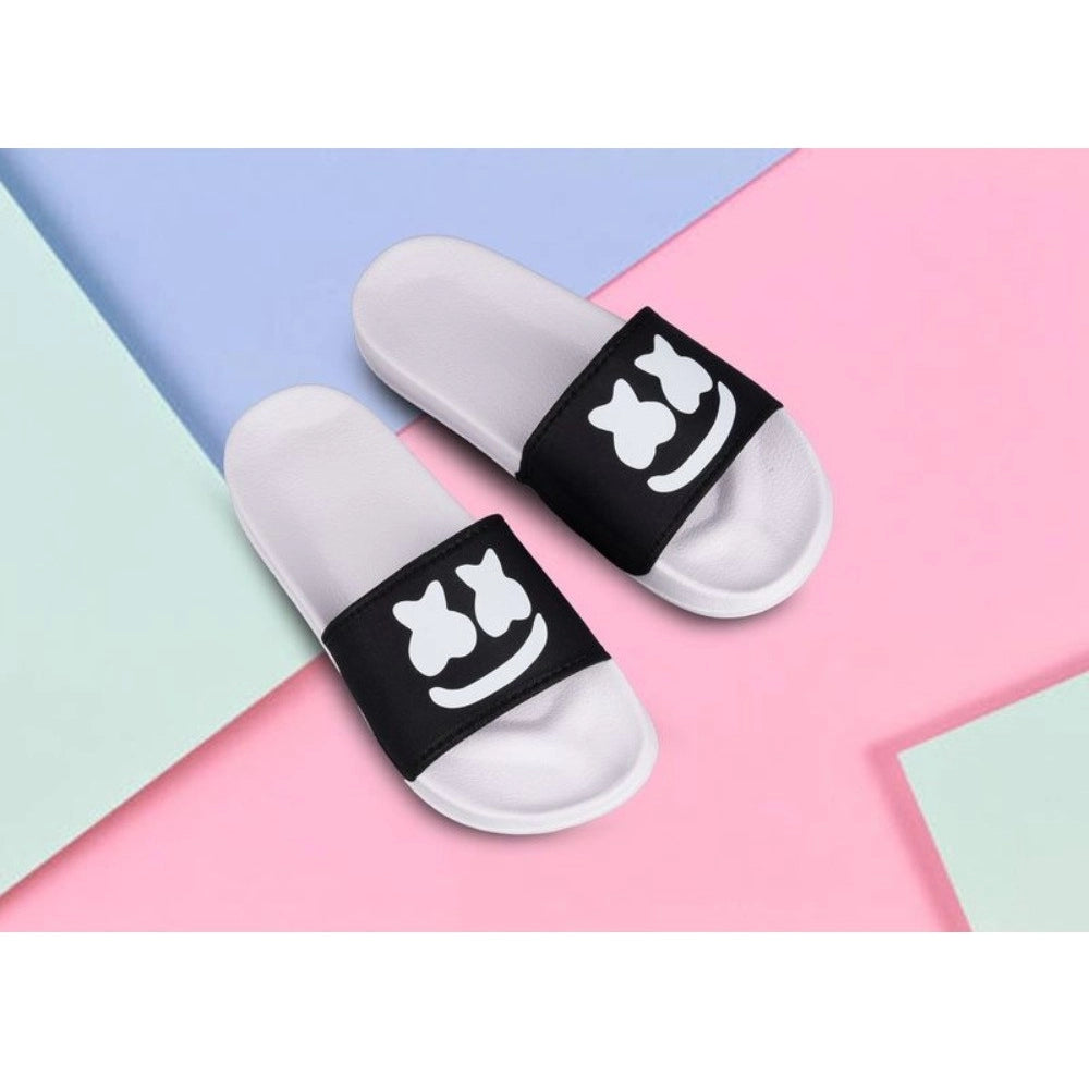 Amfyn Men's Rubber Comfortable Flip-Flops and Slippers (Black)