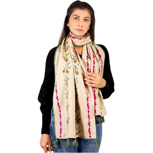Amfyn Women's Cotton Opaque Stole (Beige, Length: 1.5 to 2 Mtr)