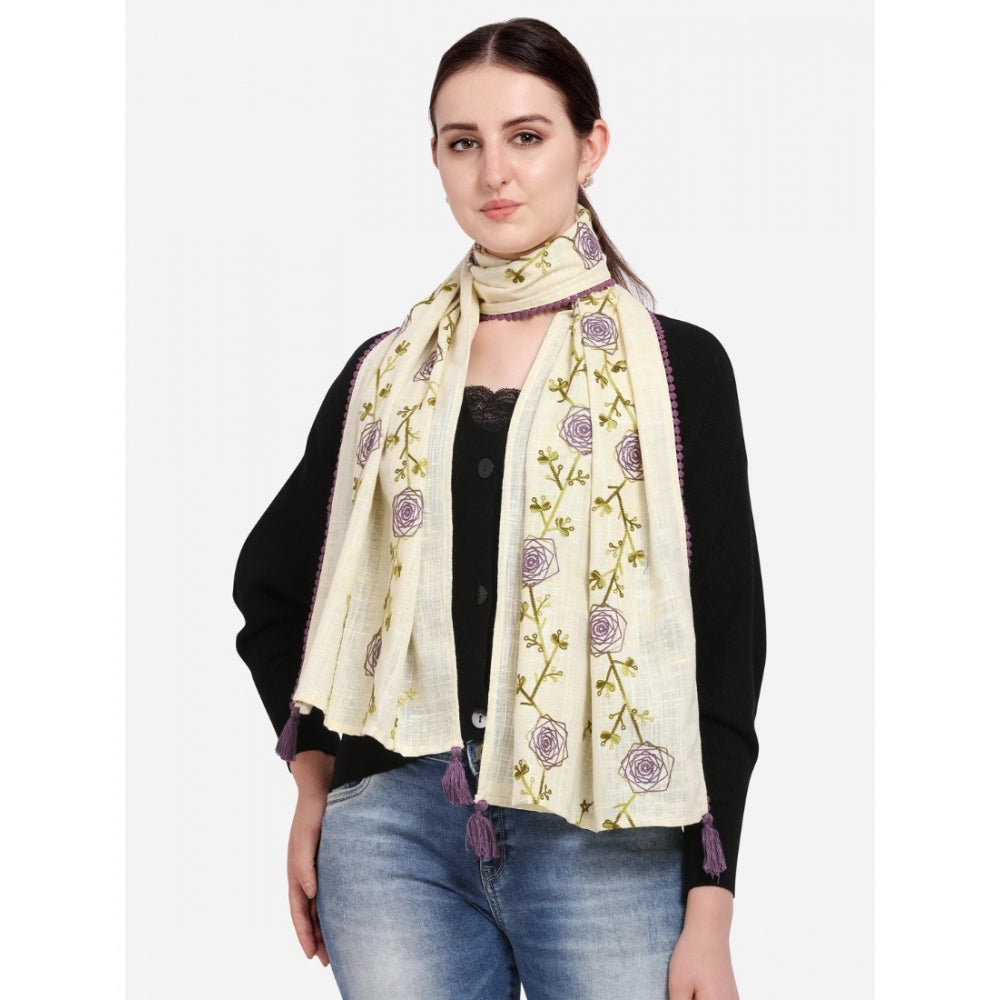 Amfyn Women's Cotton Opaque Stole (Lemon, Length: 1.5 to 2 Mtr)