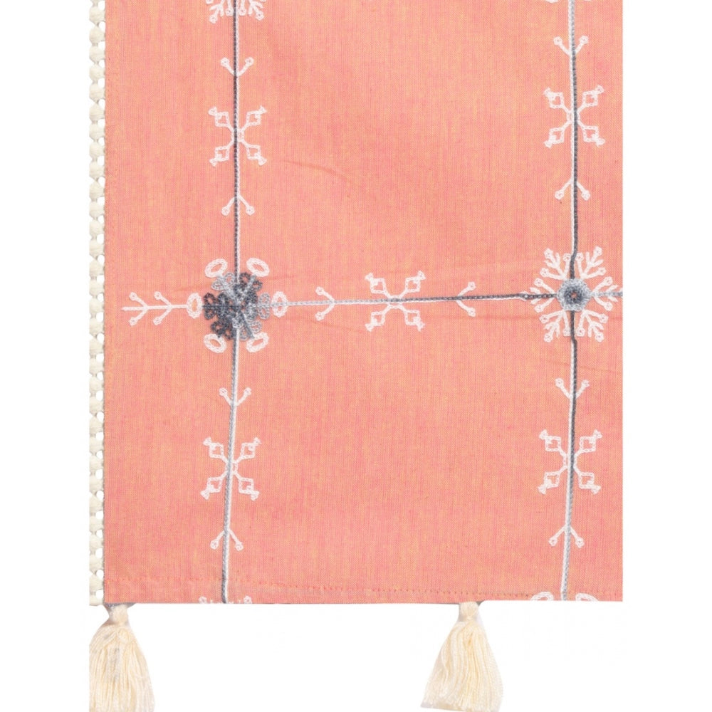 Amfyn Women's Cotton Opaque Stole (Peach, Length: 1.5 to 2 Mtr)