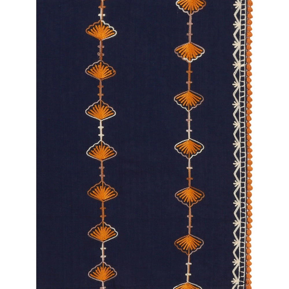 Amfyn Women's Cotton Opaque Stole (Navy Blue , Length: 1.5 to 2 Mtr)