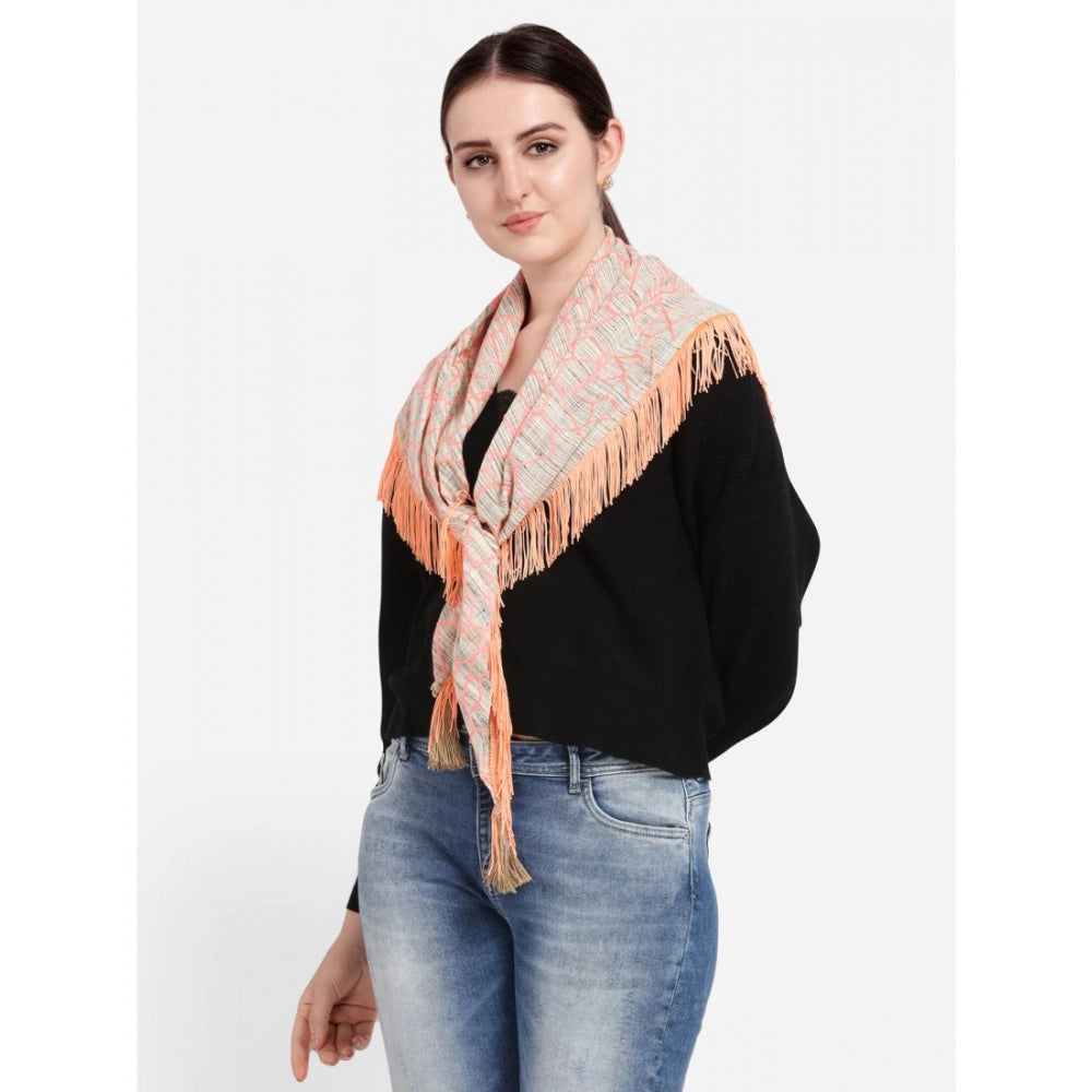 Amfyn Women's Cotton Embroidered Dupatta (Offwhite, Length: 0.5 to 1 Mtr)