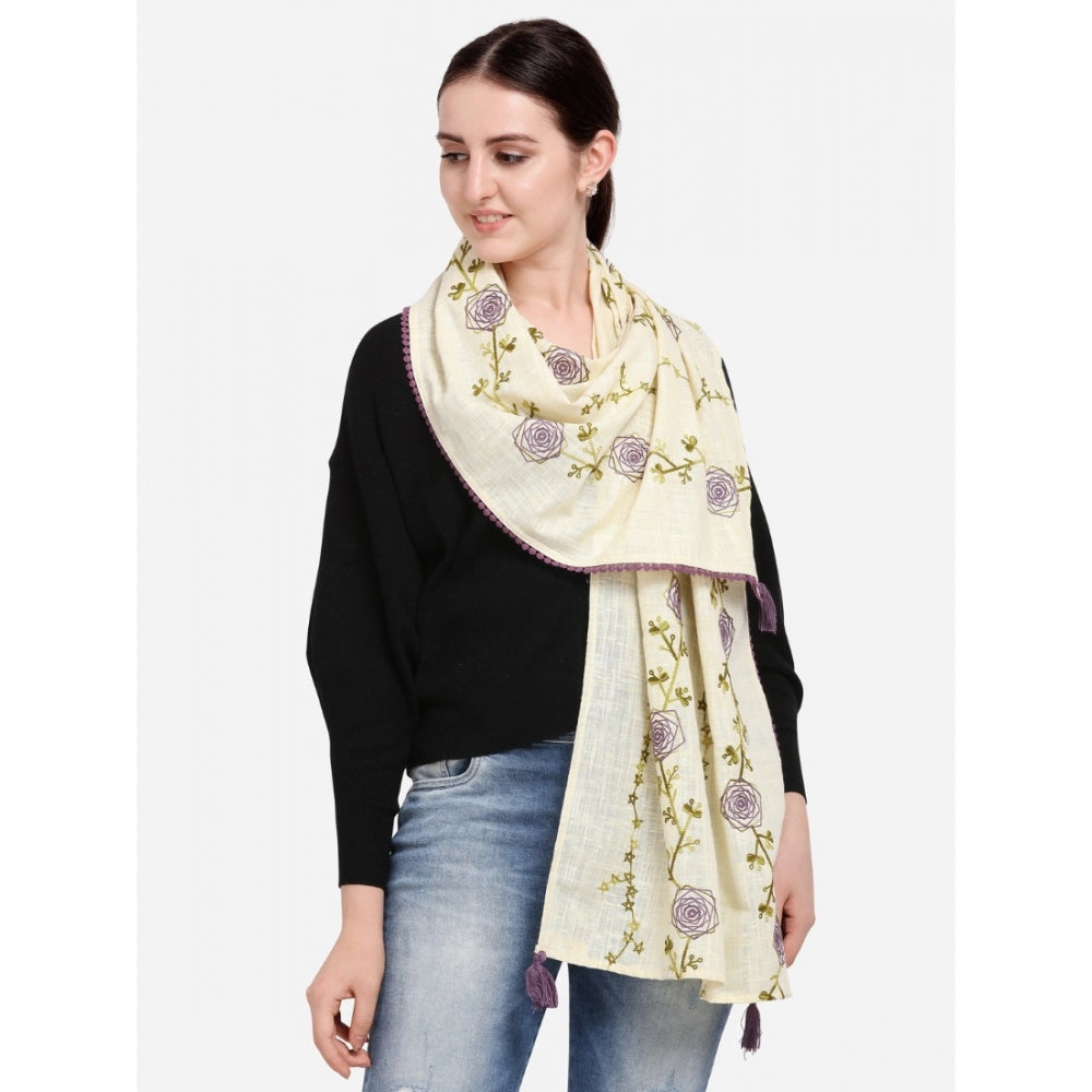 Amfyn Women's Cotton Opaque Stole (Lemon, Length: 1.5 to 2 Mtr)