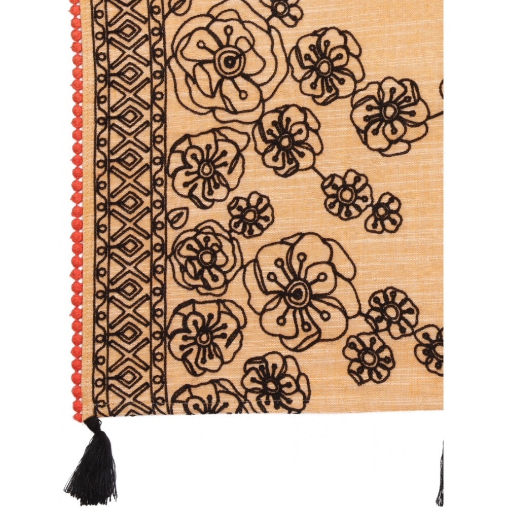 Amfyn Women's Cotton Opaque Stole (Orange, Length: 1.5 to 2 Mtr)