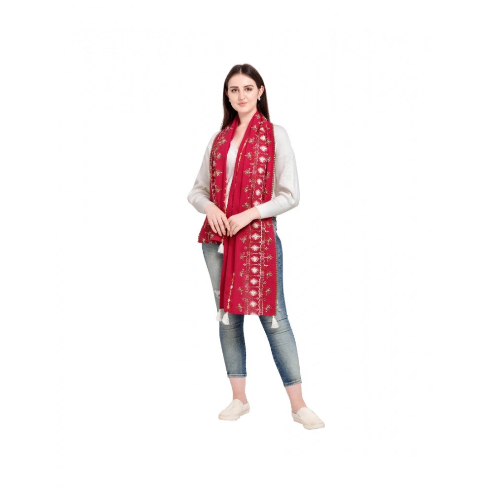 Amfyn Women's Cotton Opaque Stole (Red, Length: 1.5 to 2 Mtr)