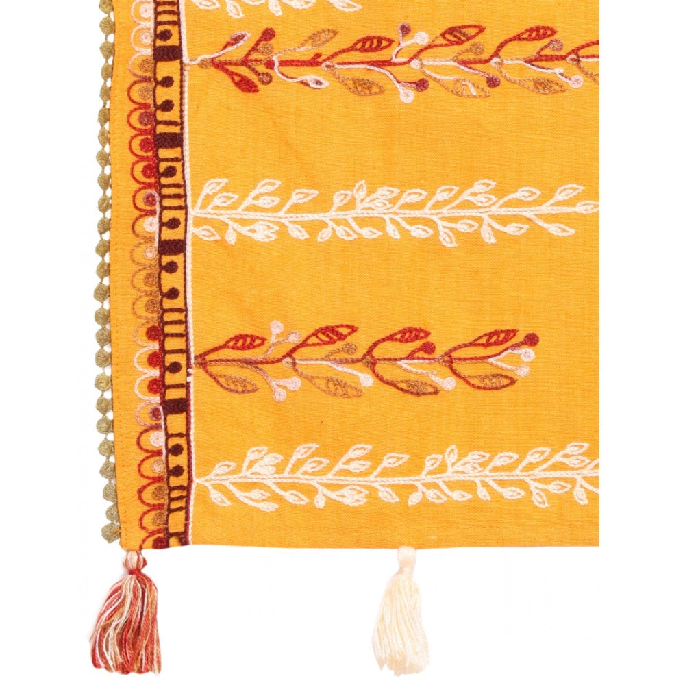 Amfyn Women's Cotton Opaque Stole (Yellow, Length: 1.5 to 2 Mtr)