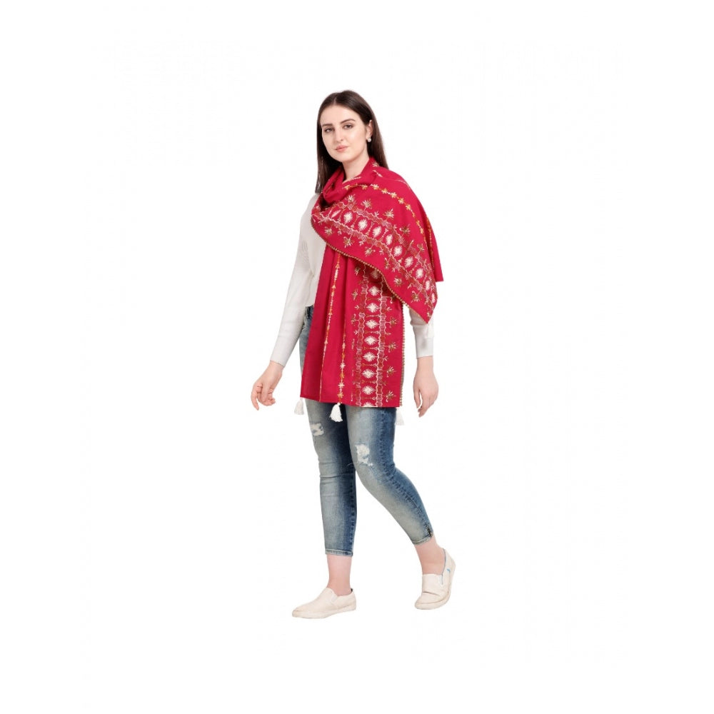 Amfyn Women's Cotton Opaque Stole (Red, Length: 1.5 to 2 Mtr)