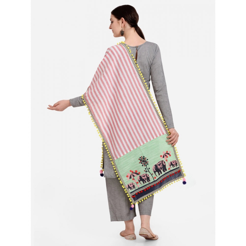 Amfyn Women's Cotton Embroidered Dupatta (Off White, Length: 1.5 to 2 Mtr)