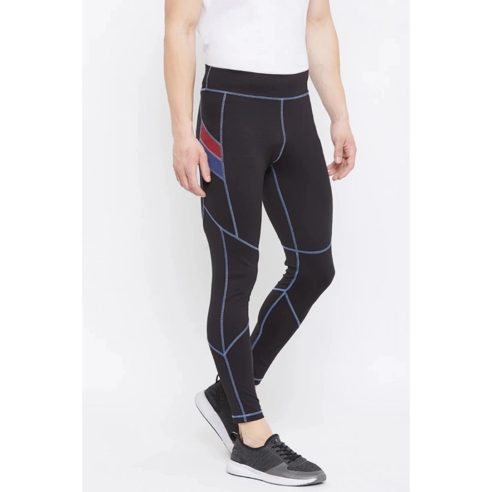 Amfyn Men's Solid Polyester Tights (Black)