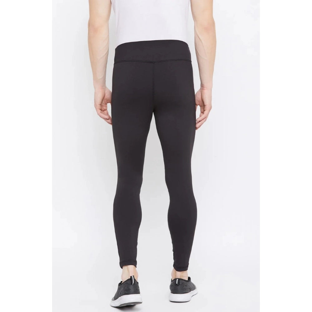Amfyn Men's Solid Polyester Tights (Black)