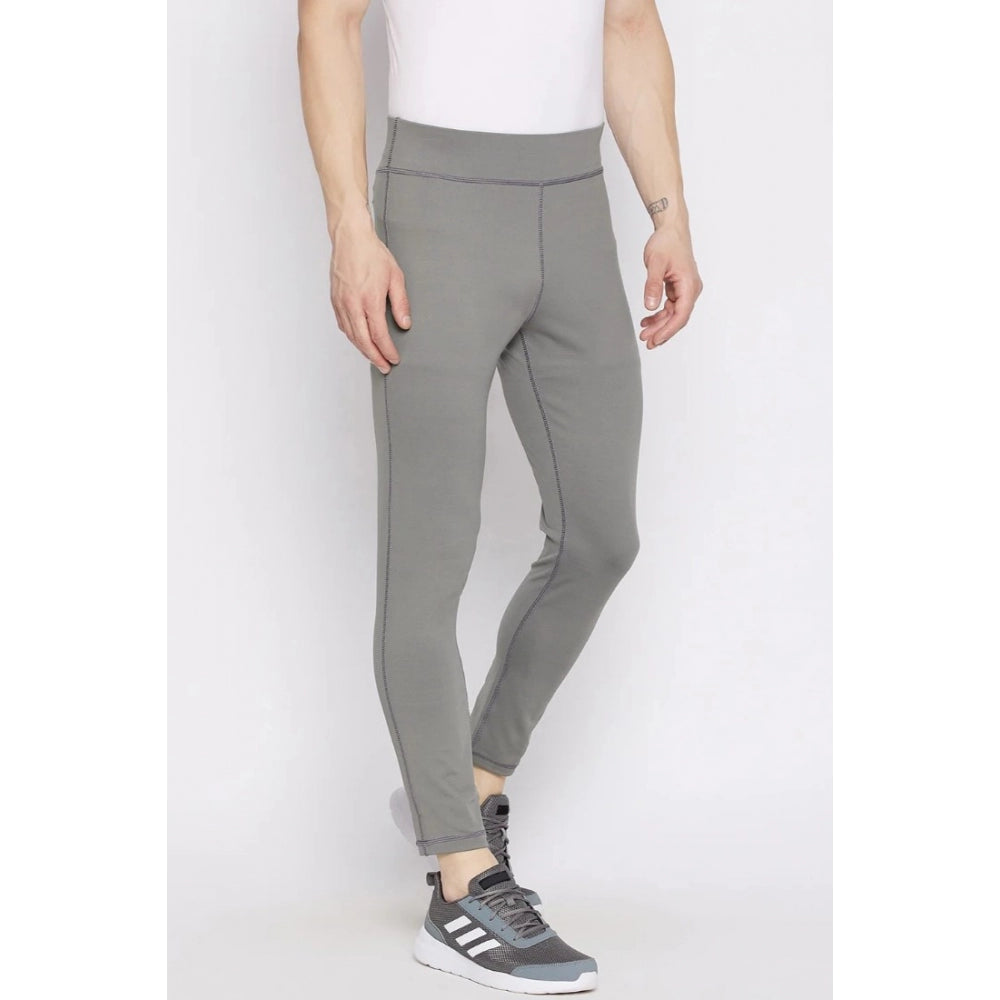 Amfyn Men's Solid Polyester Tights (Grey)