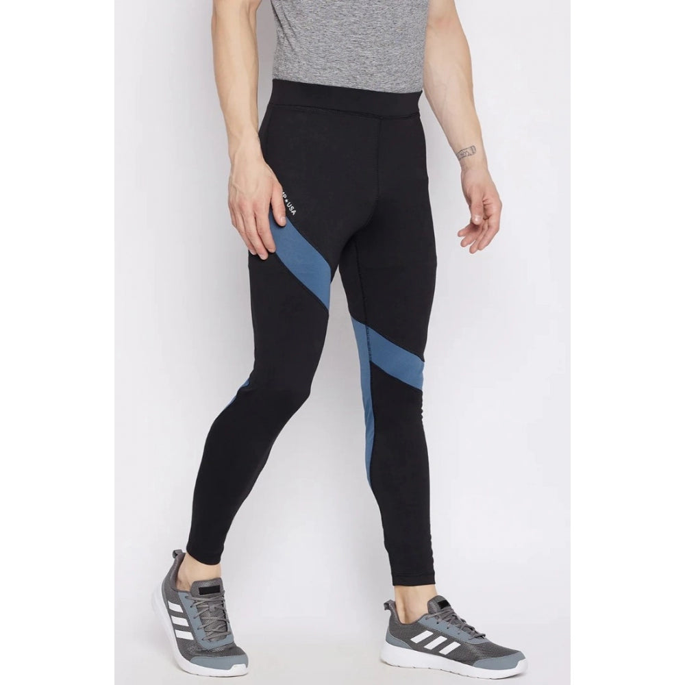 Amfyn Men's Striped Polyester Tights (Black)