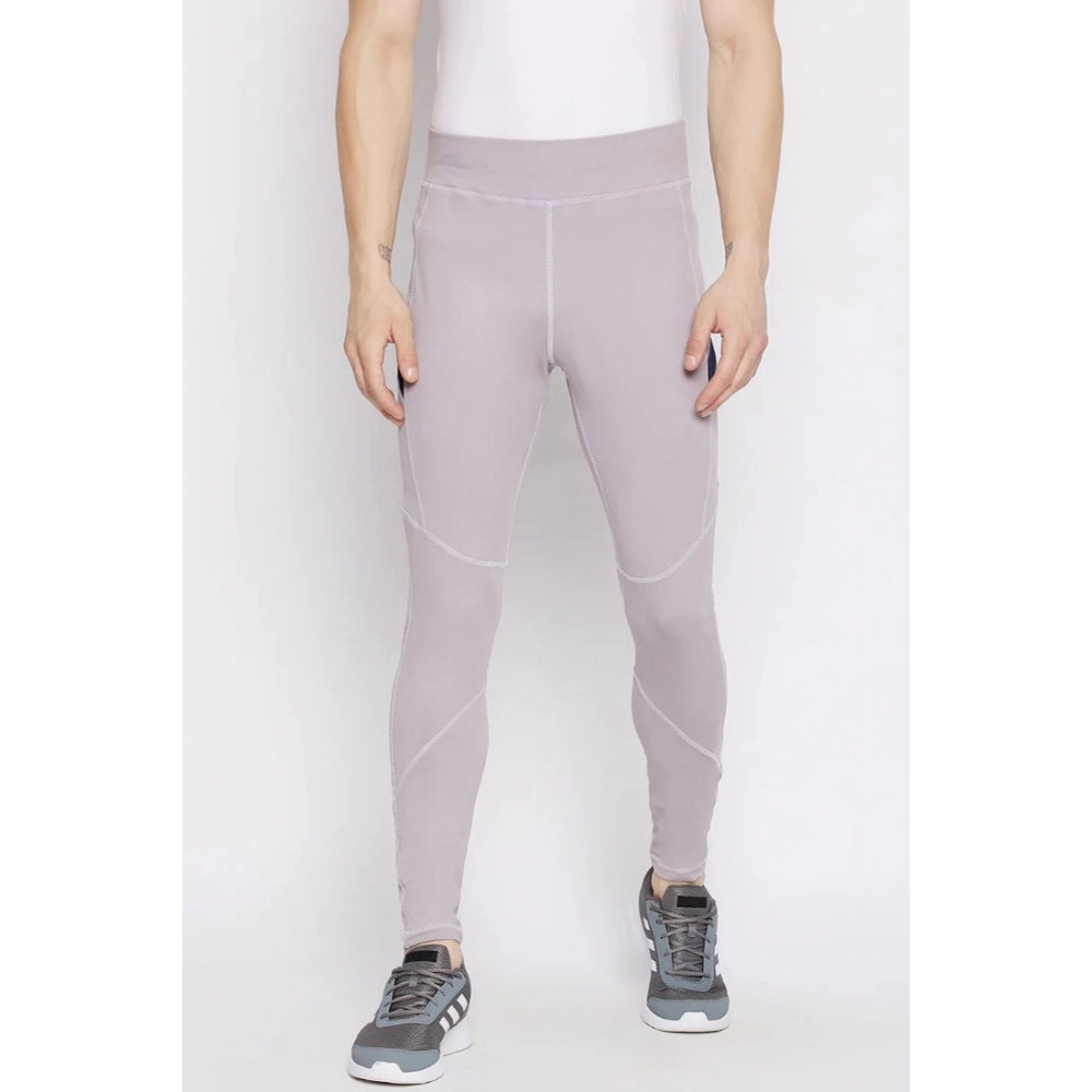 Amfyn Men's Solid Polyester Tights (Grey)