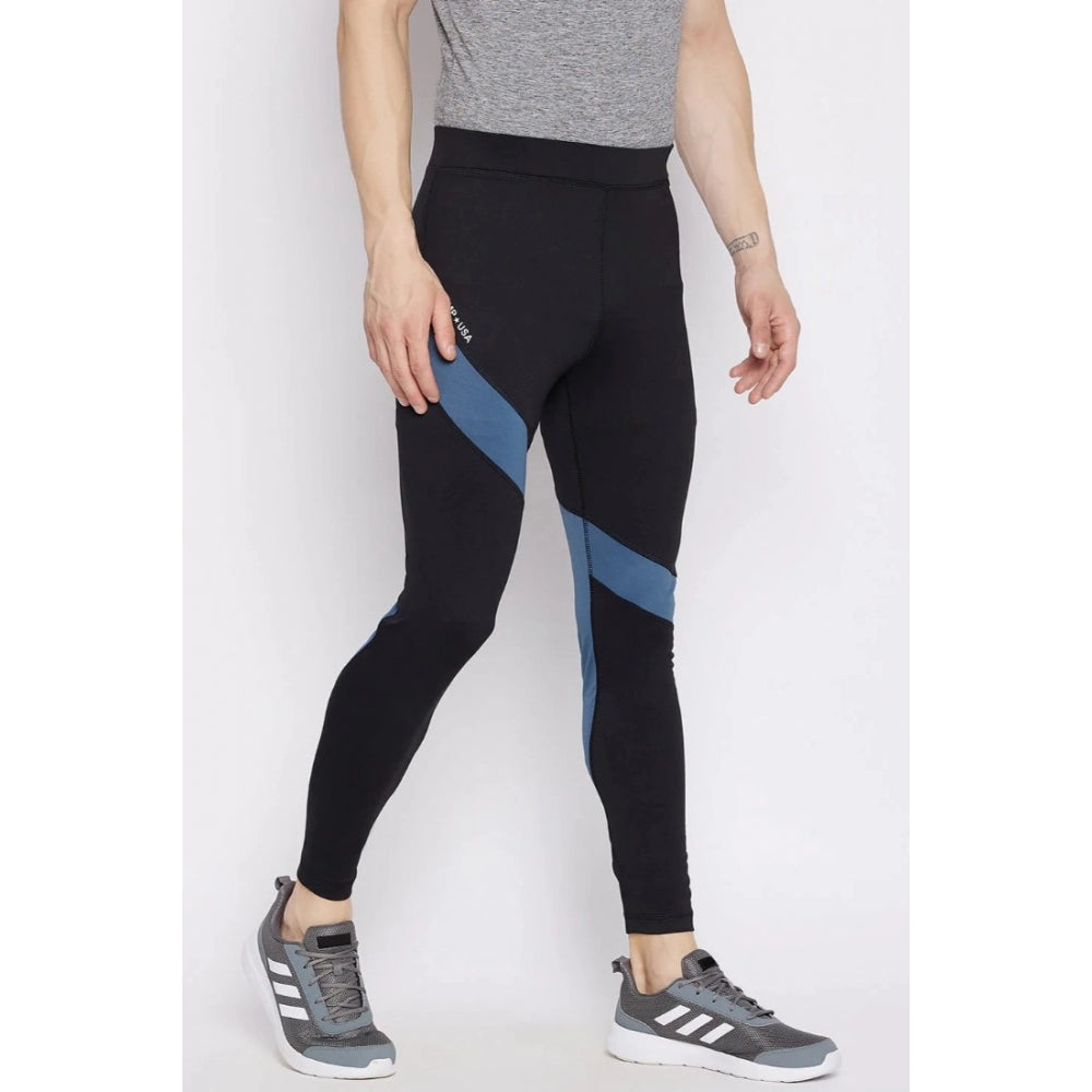 Amfyn Men's Striped Polyester Tights (Black)