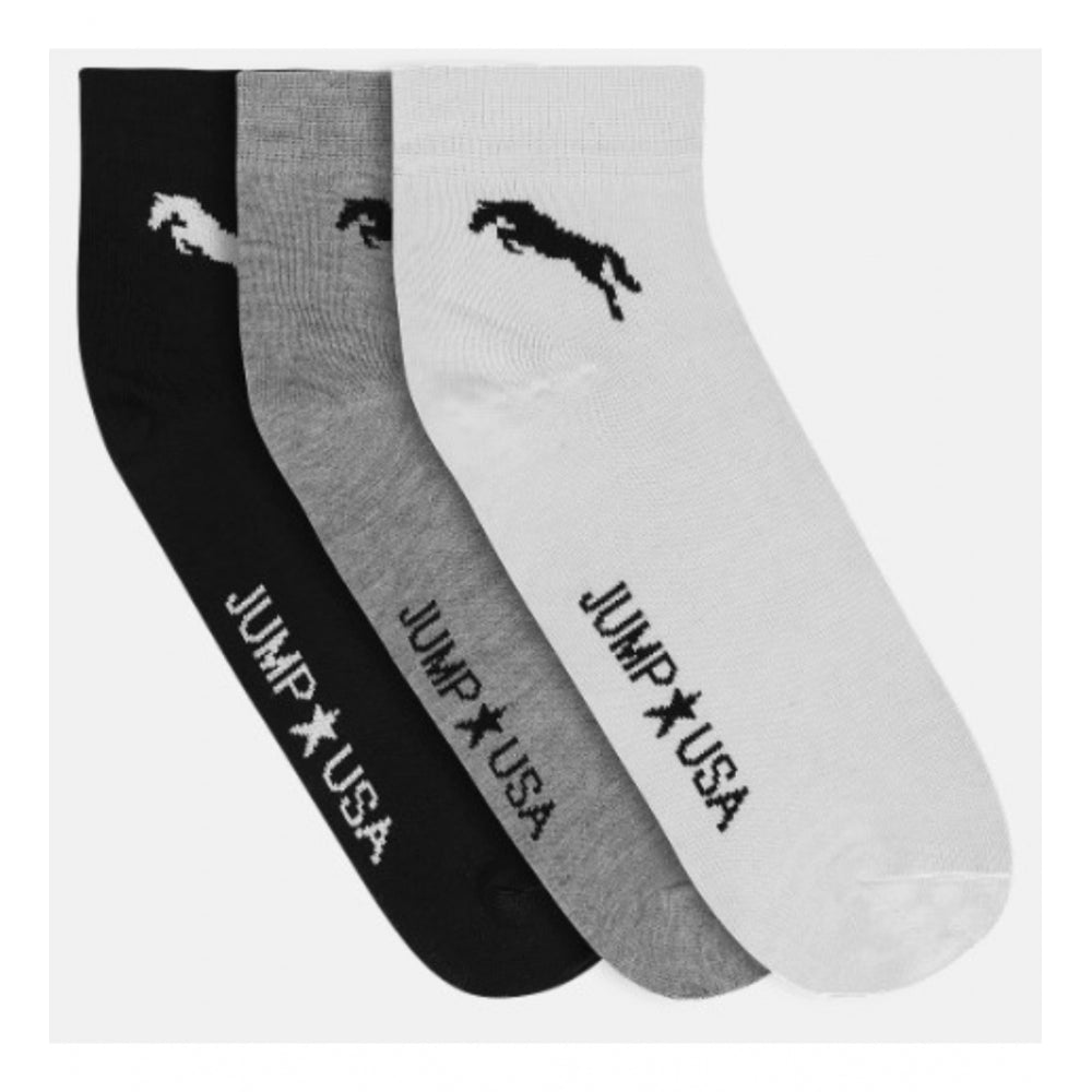 Amfyn Men's Printed Cotton Spandex Ankle Length Socks (Assorted)