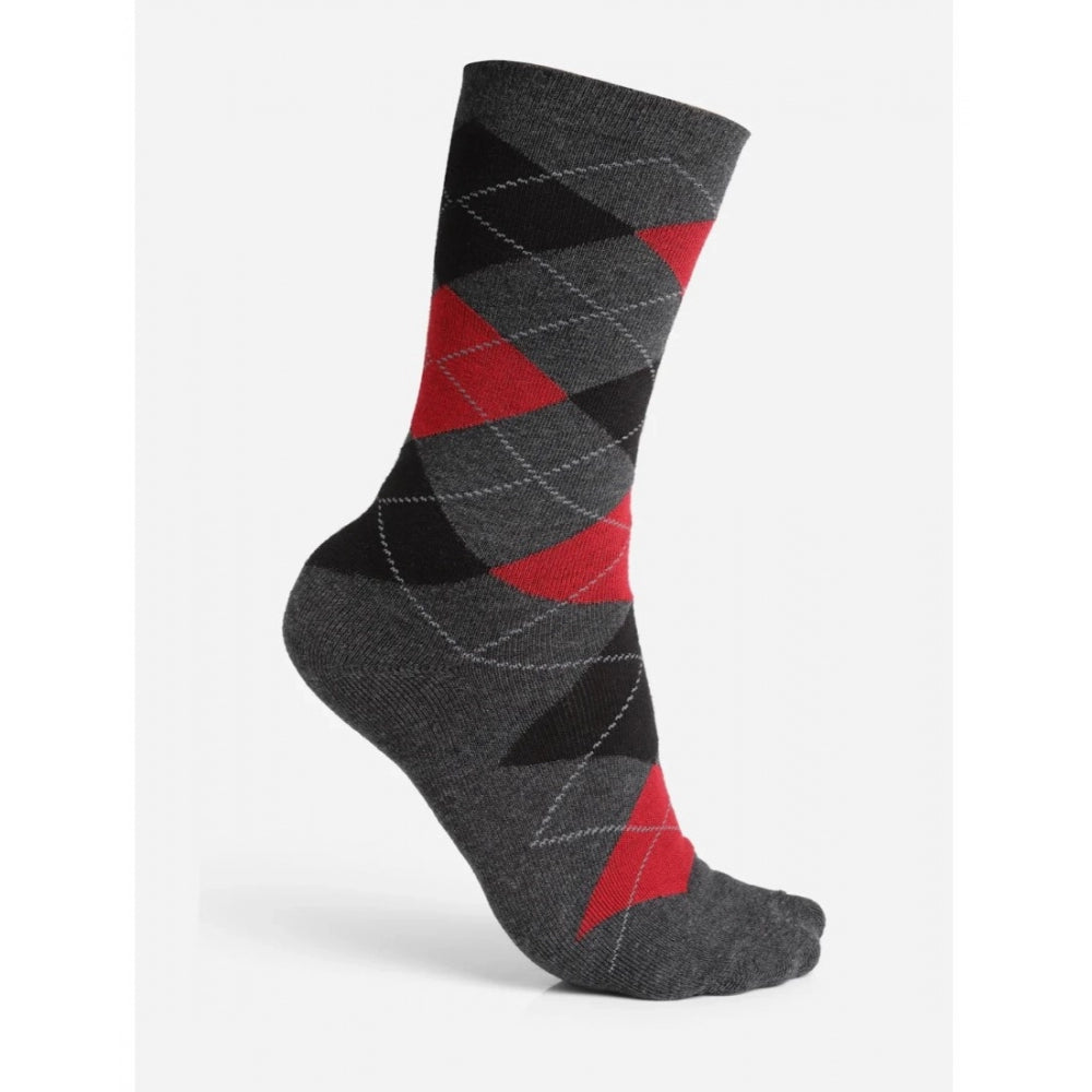 Amfyn Men's Printed Cotton Spandex Calf Length Socks (Assorted)