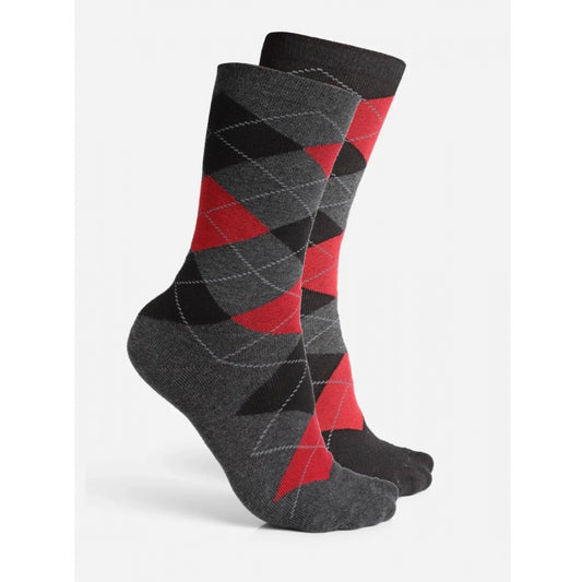 Amfyn Men's Printed Cotton Spandex Calf Length Socks (Assorted)