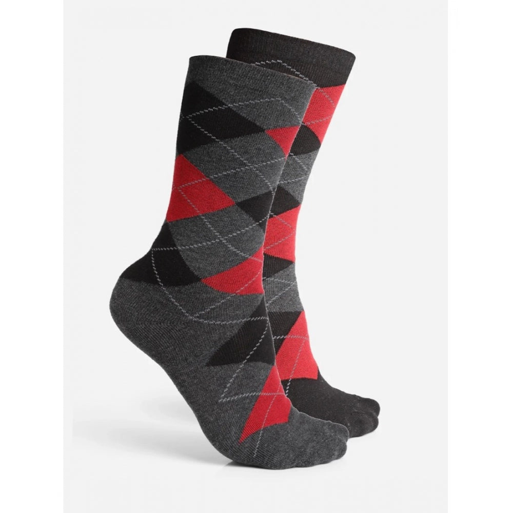 Amfyn Men's Printed Cotton Spandex Calf Length Socks (Assorted)