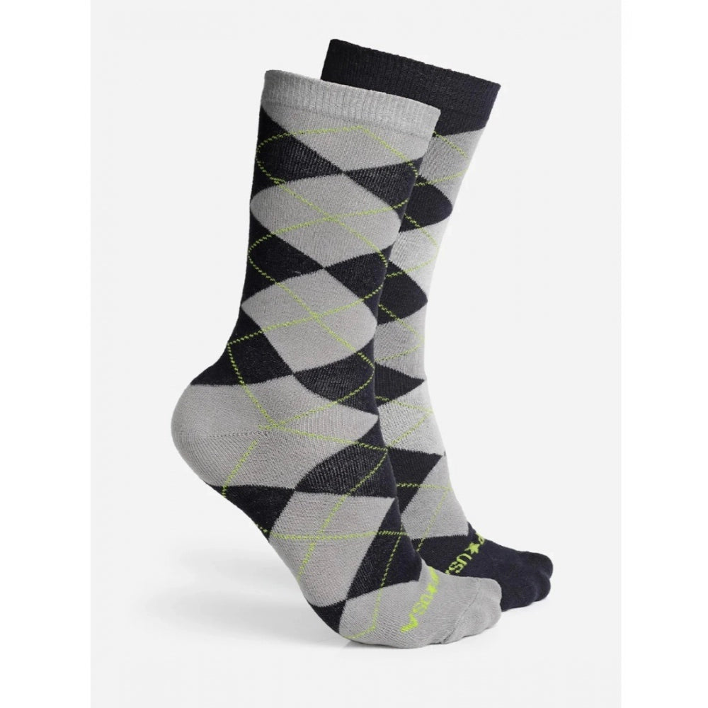Amfyn Men's Printed Cotton Spandex Calf Length Socks (Assorted)