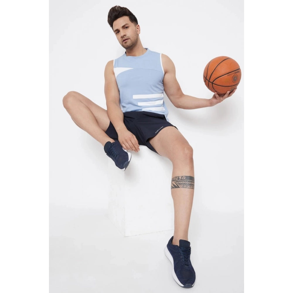 Amfyn Men's Solid Polyester Above Knee Shorts (Black)