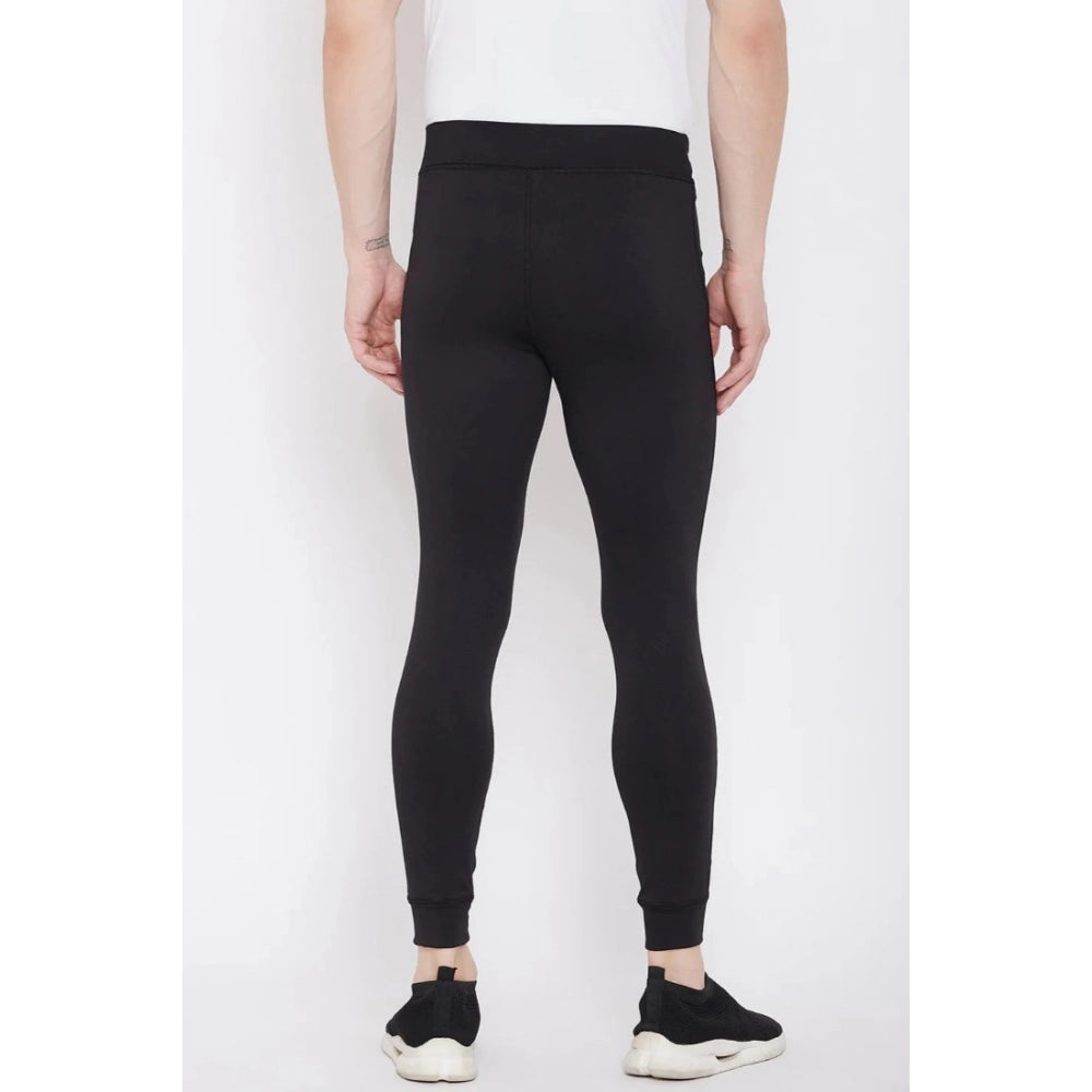 Amfyn Men's Solid Polyester Tights (Black)