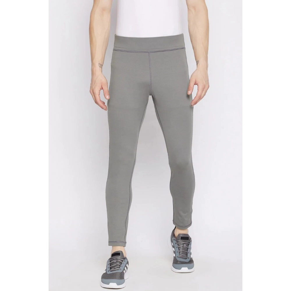 Amfyn Men's Solid Polyester Tights (Grey)