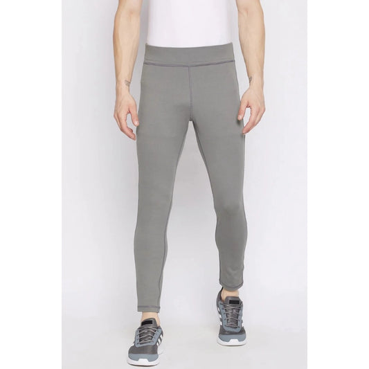 Amfyn Men's Solid Polyester Tights (Grey)