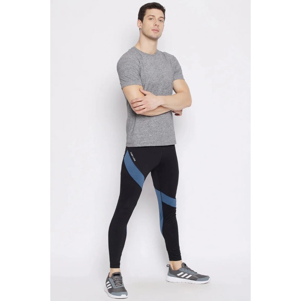 Amfyn Men's Striped Polyester Tights (Black)