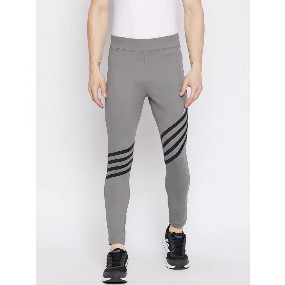 Amfyn Men's Striped Polyester Tights (Grey)