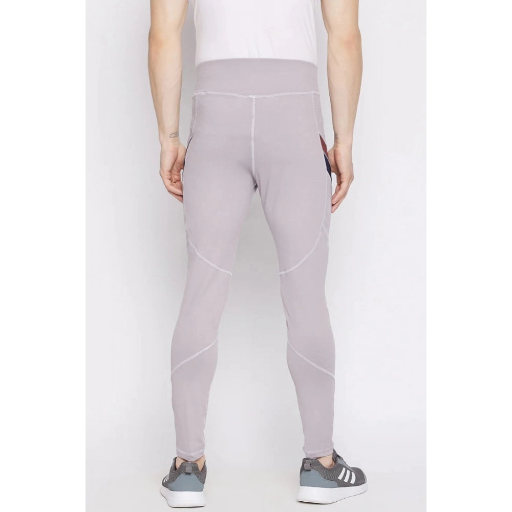 Amfyn Men's Solid Polyester Tights (Grey)