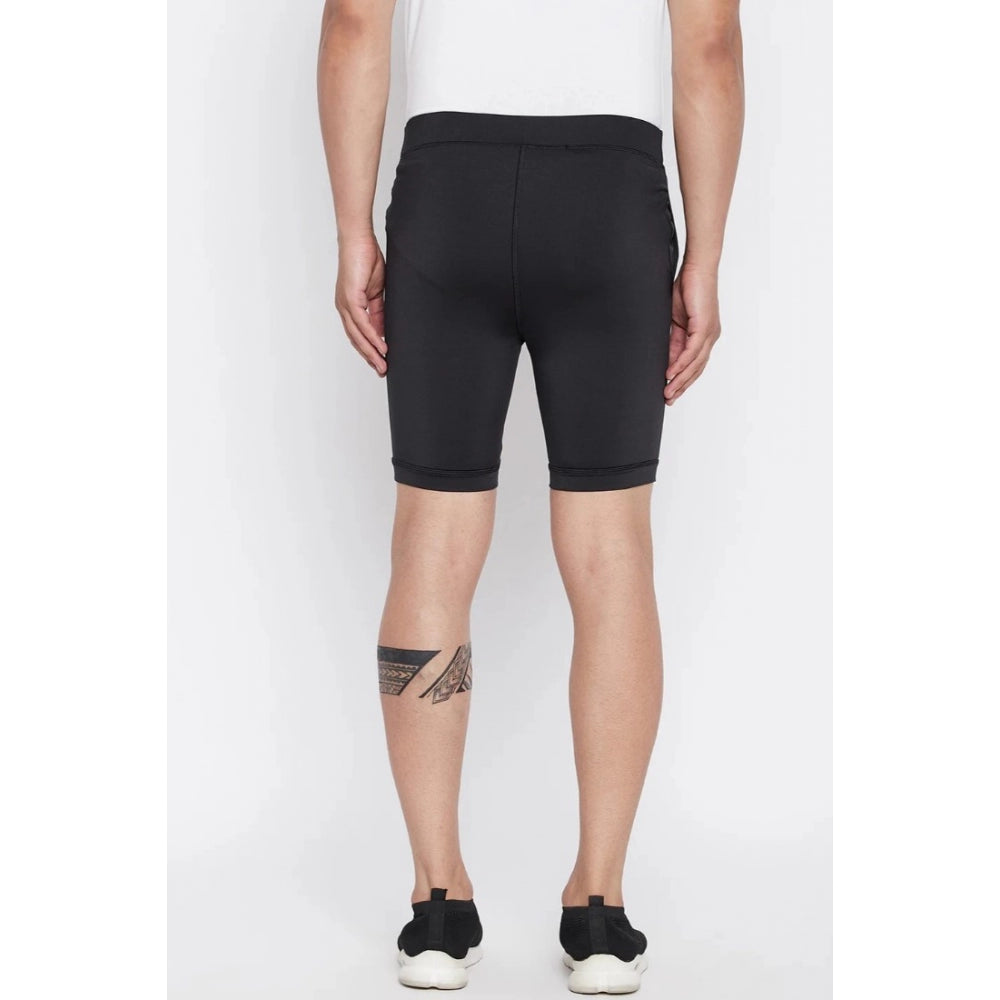 Amfyn Men's Solid Polyester Tights (Black)