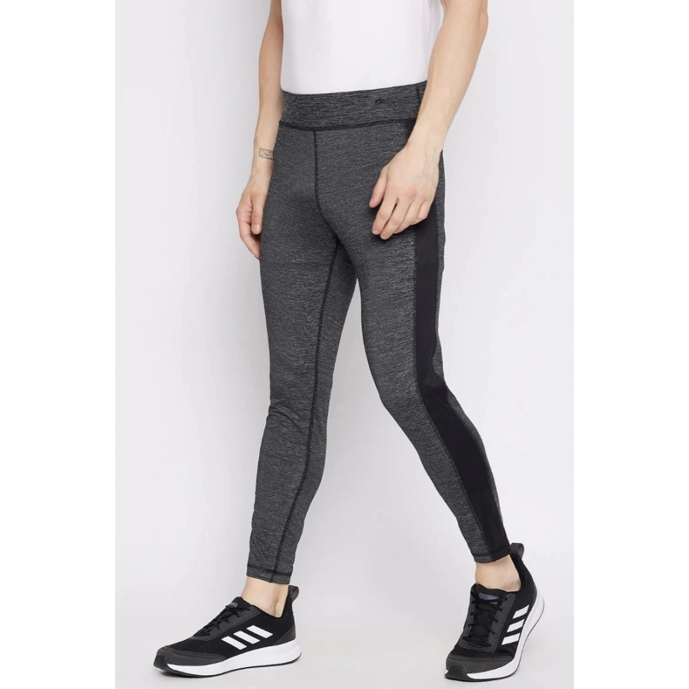Amfyn Men's Patterned Polyester Tights (Grey)