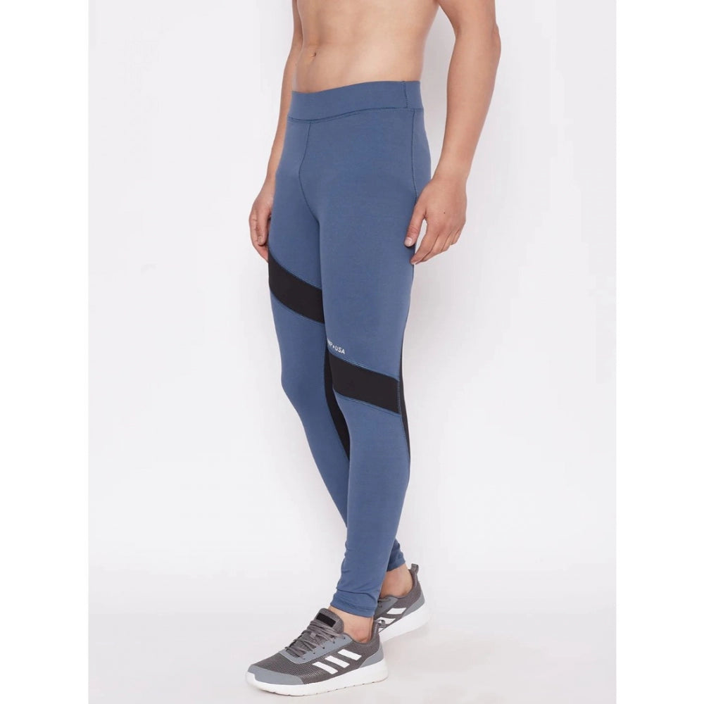Amfyn Men's Striped Polyester Tights (Blue)