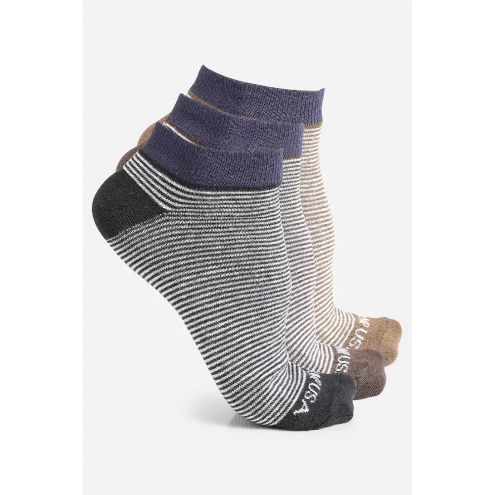 Amfyn Men's Printed Cotton Spandex Ankle Length Socks (Assorted)