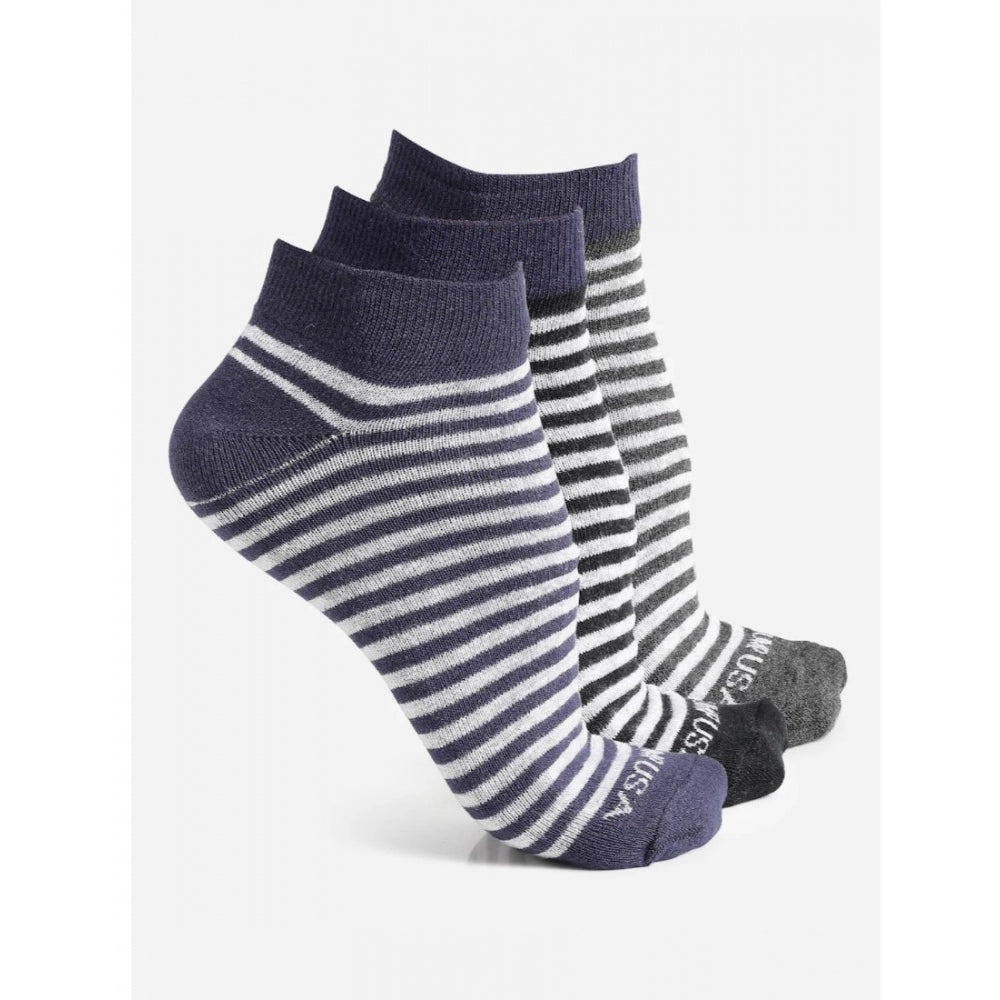 Amfyn Men's Printed Cotton Spandex Ankle Length Socks (Assorted)