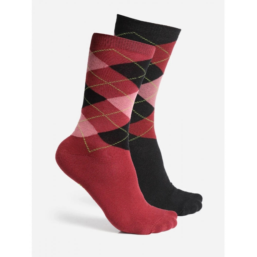 Amfyn Men's Printed Cotton Spandex Calf Length Socks (Assorted)