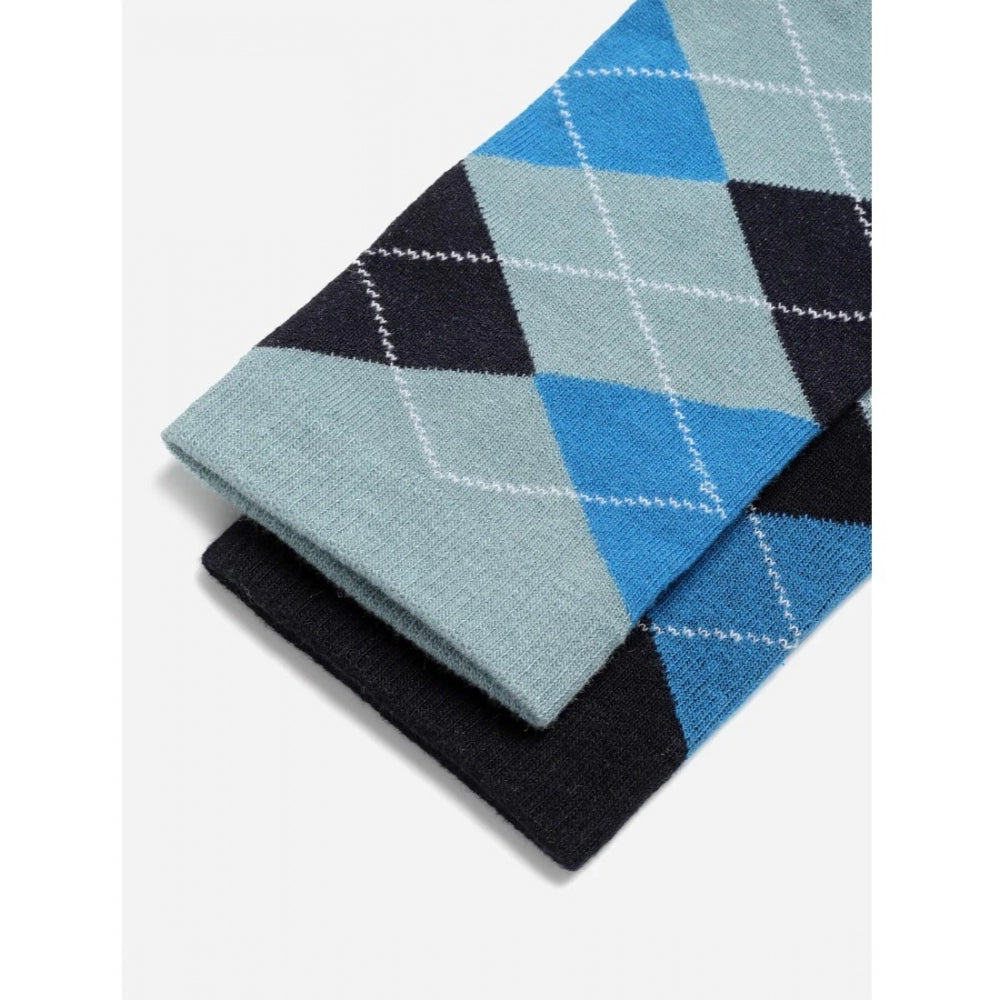 Amfyn Men's Printed Cotton Spandex Calf Length Socks (Assorted)