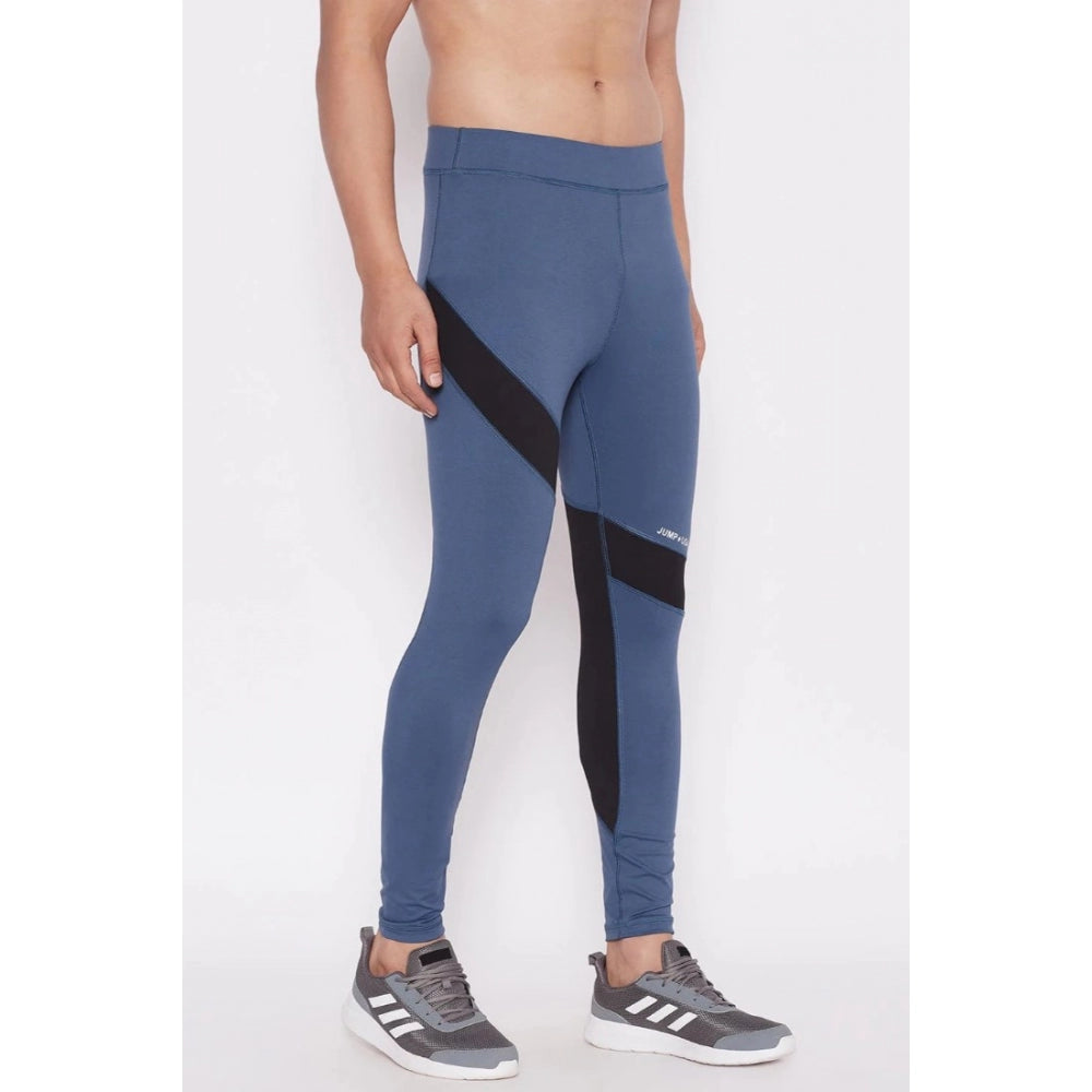 Amfyn Men's Printed Polyester Tights (Blue)