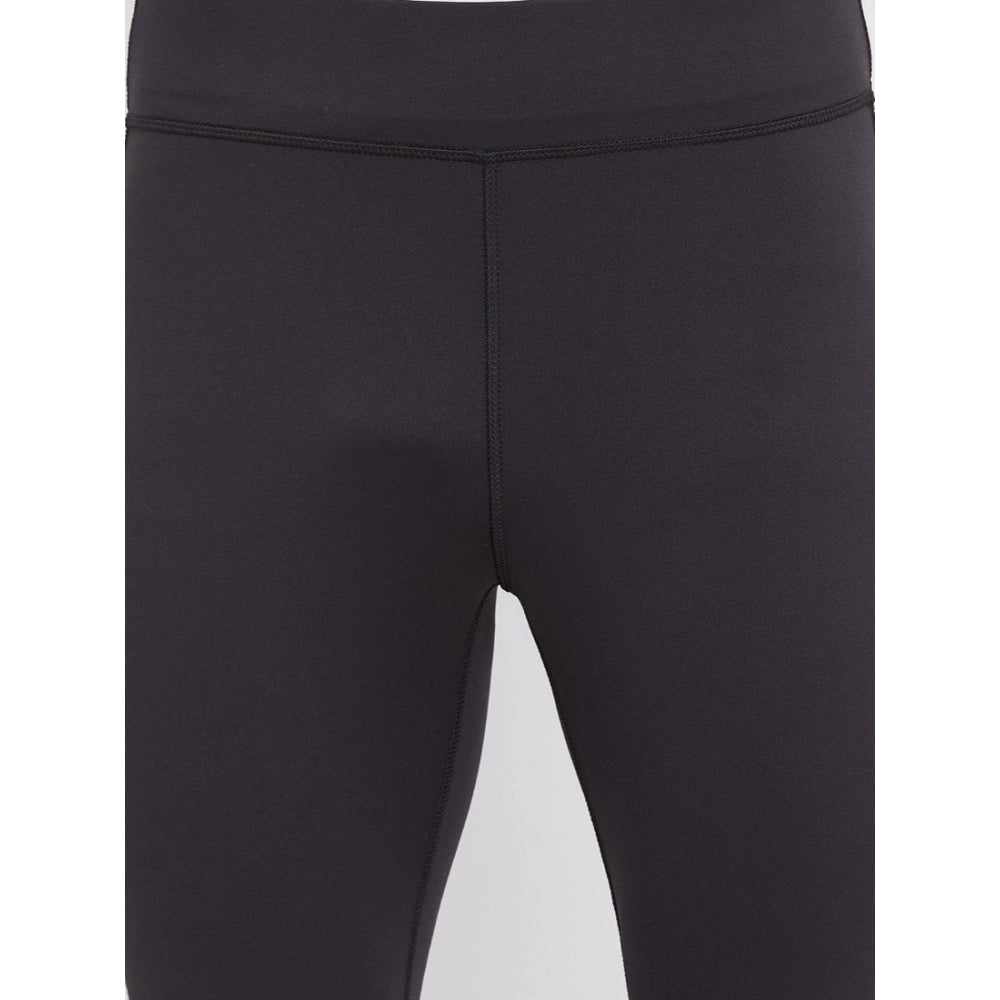 Amfyn Men's Solid Polyester Tights (Black)
