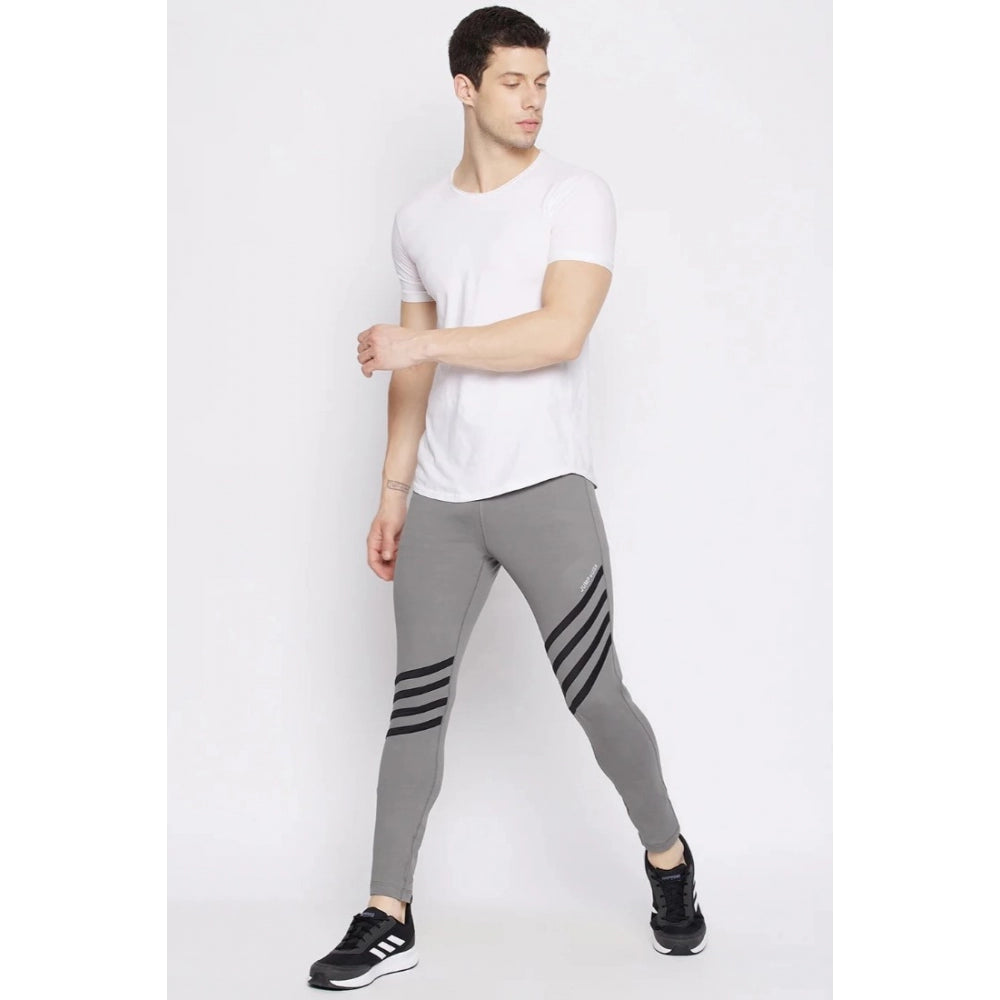 Amfyn Men's Striped Polyester Tights (Grey)