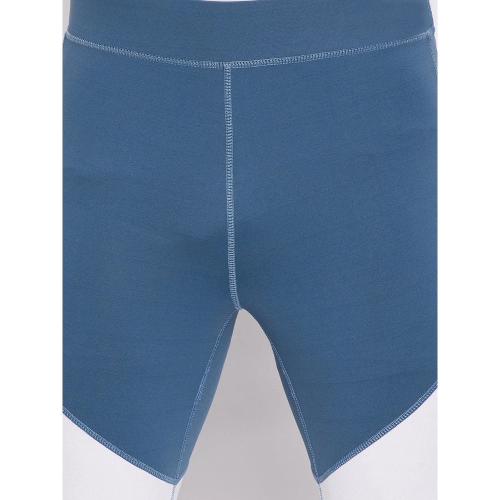 Amfyn Men's Colour Blocked Polyester Tights (Blue)