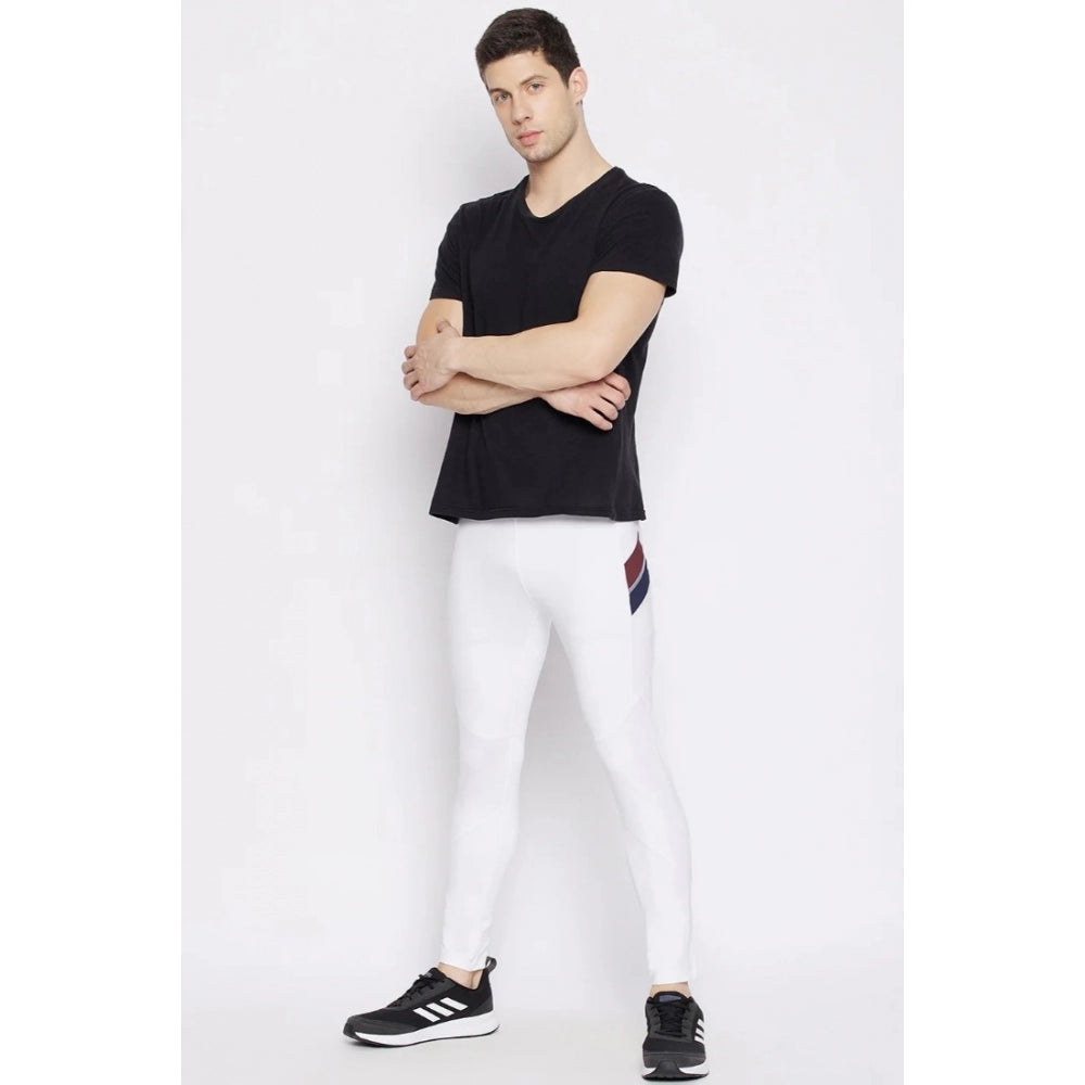 Amfyn Men's Solid Polyester Tights (White)