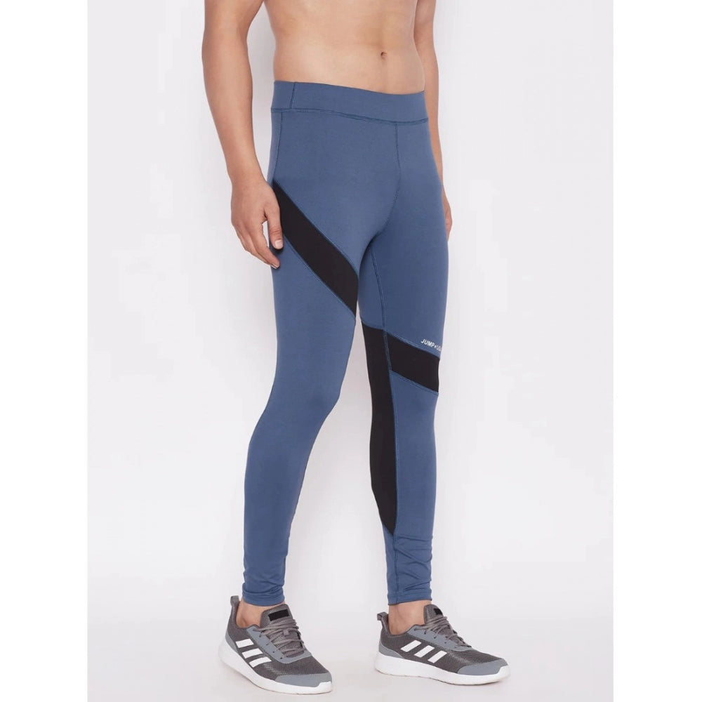 Amfyn Men's Striped Polyester Tights (Blue)