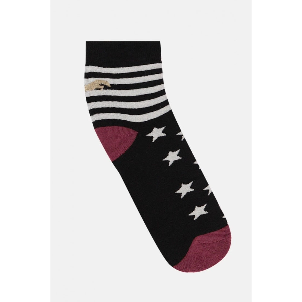 Amfyn Men's Printed Cotton Spandex Ankle Length Socks (Assorted)