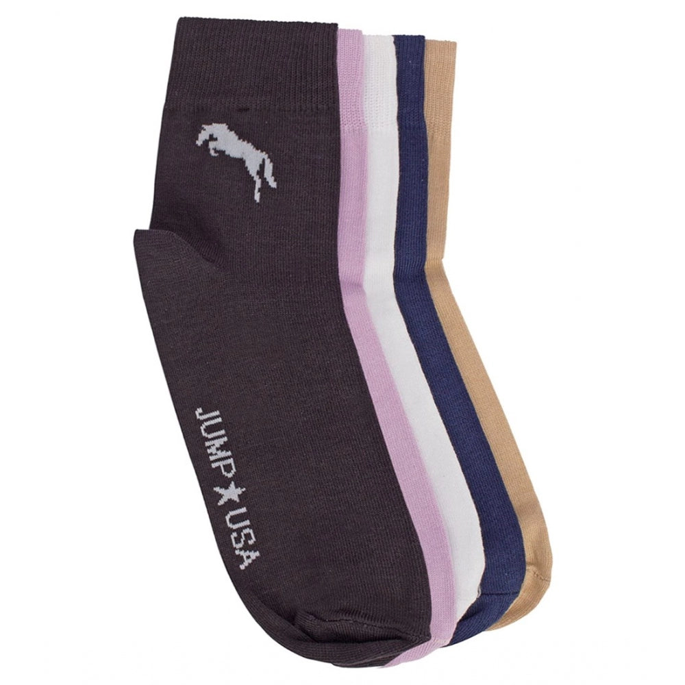 Amfyn Men's Printed Cotton Spandex Ankle Length Socks (Assorted)