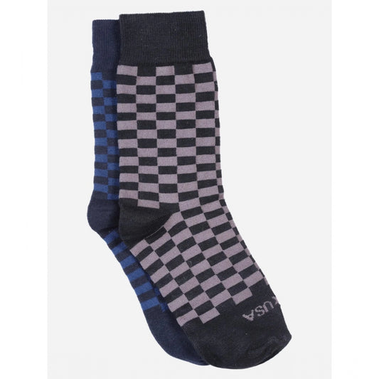 Amfyn Men's Printed Cotton Spandex Mid Length Socks (Assorted)
