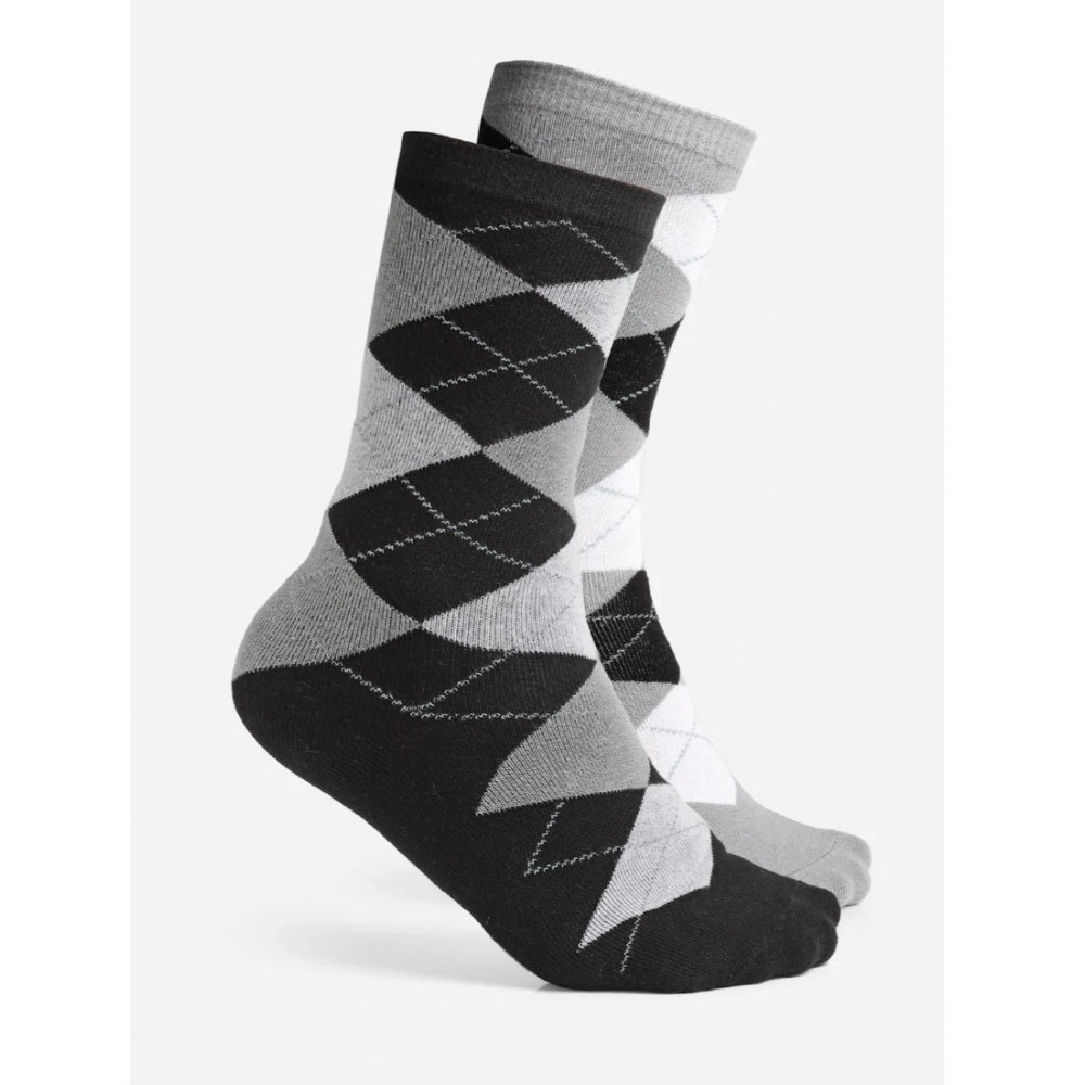 Amfyn Men's Printed Cotton Spandex Calf Length Socks (Assorted)