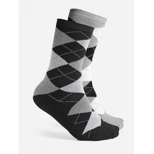Amfyn Men's Printed Cotton Spandex Calf Length Socks (Assorted)