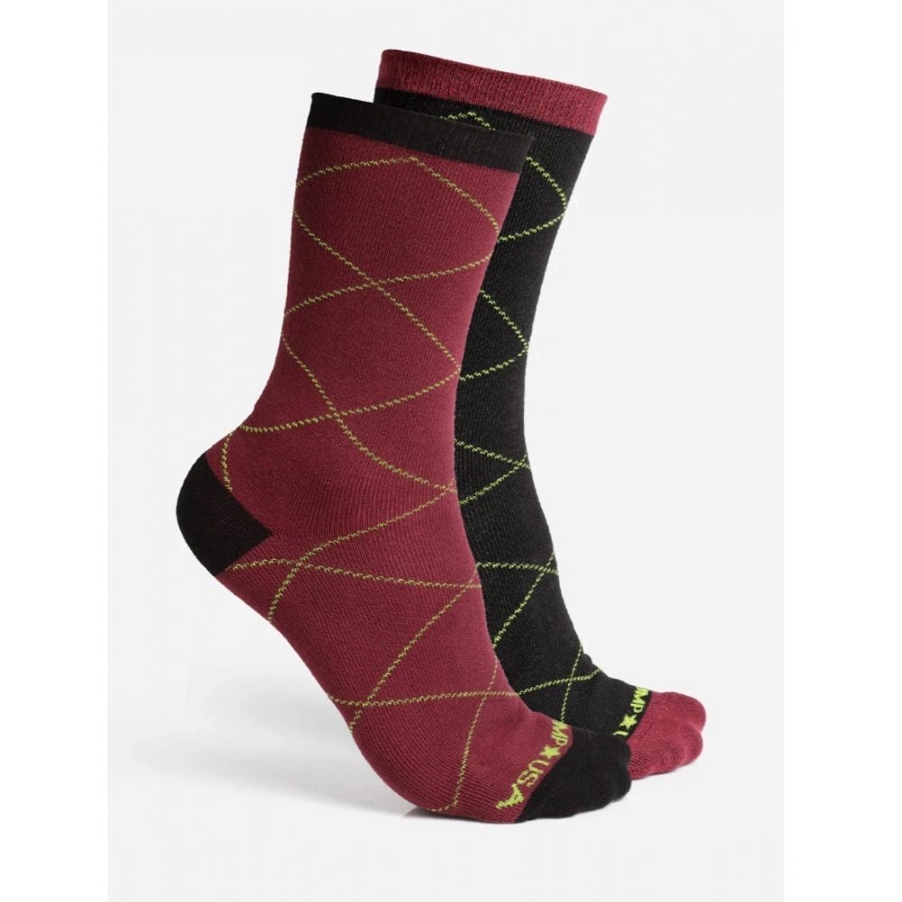 Amfyn Men's Printed Cotton Spandex Calf Length Socks (Assorted)